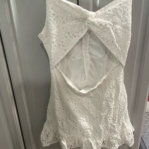 Sz. S white eyelet spaghetti strap midi length dress